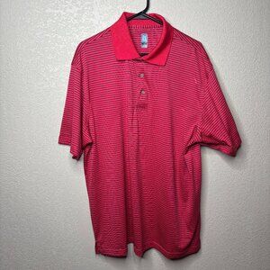 PGA Tour Mens Golf Shirt Red Striped XL